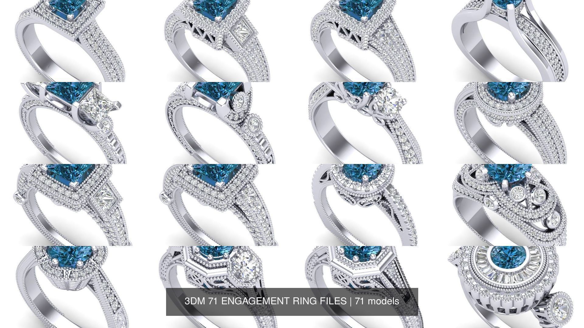 3DM 71 ENGAGEMENT RING FILES 3D Model Collection_6