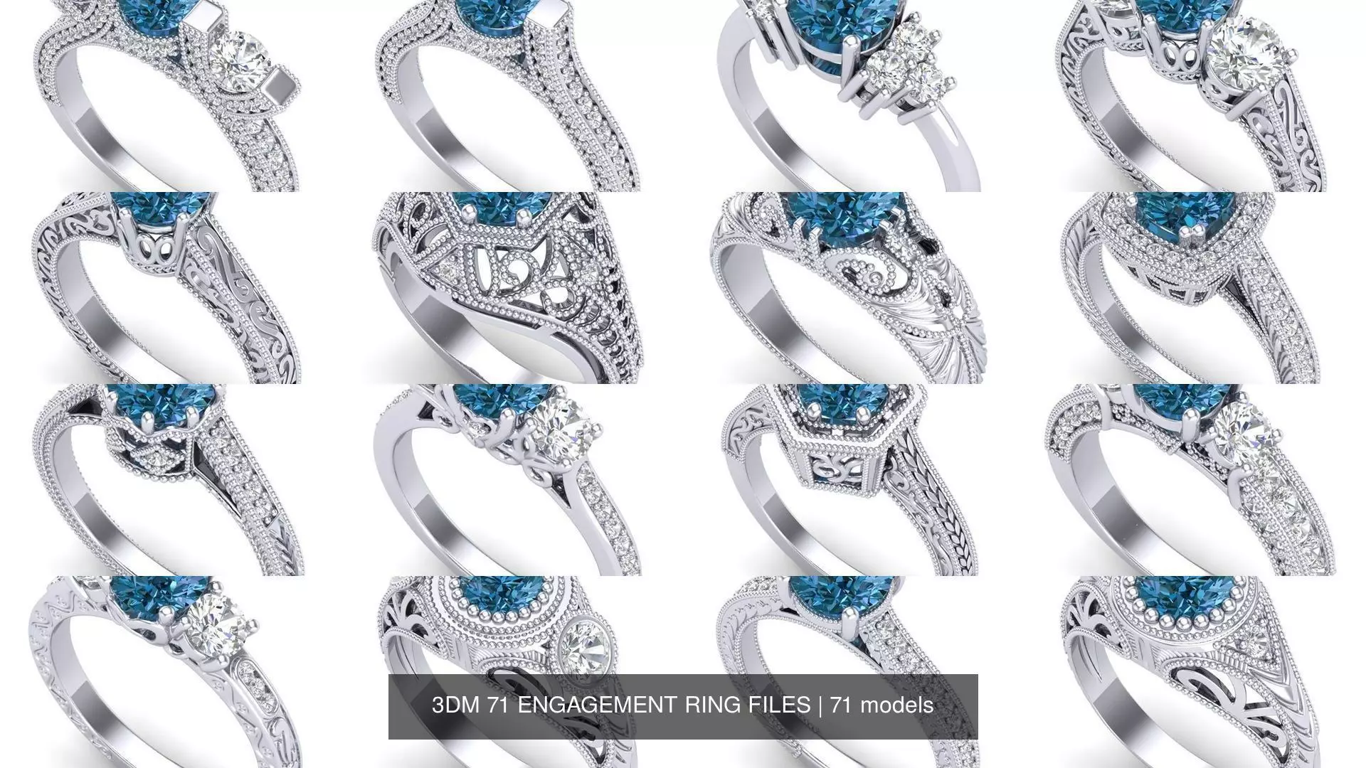 3DM 71 ENGAGEMENT RING FILES 3D Model Collection_0