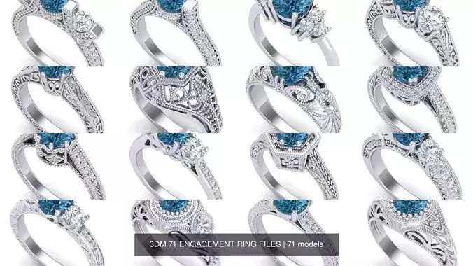 3DM 71 ENGAGEMENT RING FILES 3D Model Collection