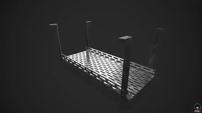 Modular Overhead Industrial Cable Tray Low-poly 3D model