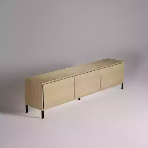 TV cabinet oak wood with metal legs