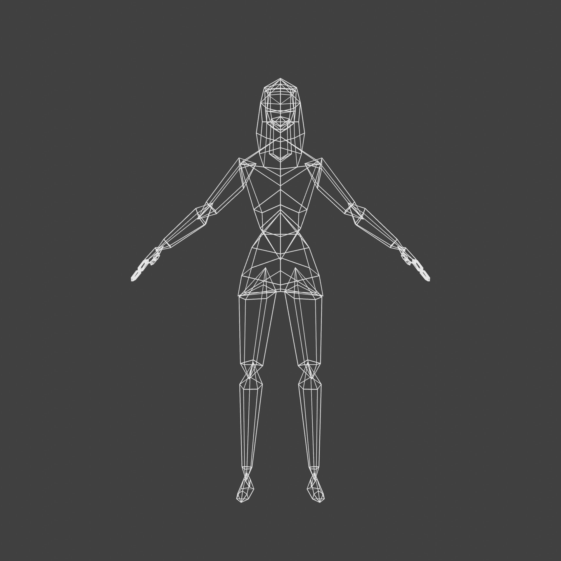 PS-Style Sci-fi Female Character Low-poly 3D model_10