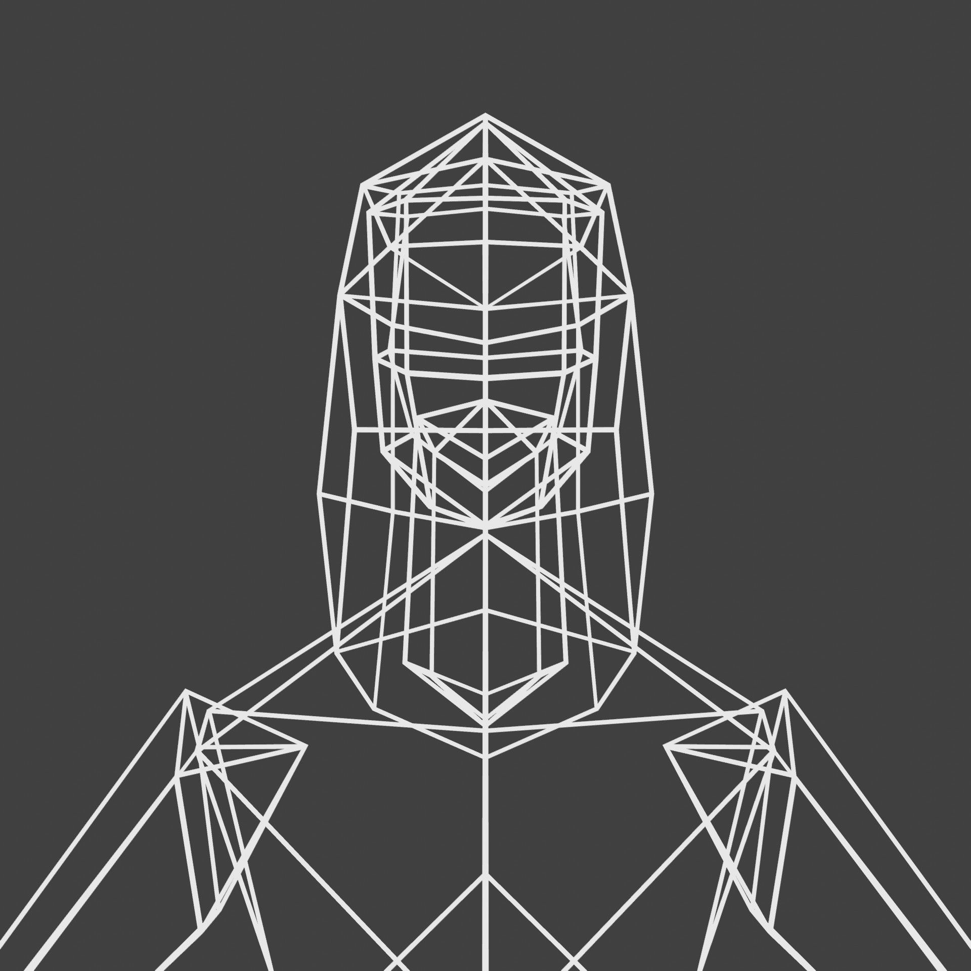 PS-Style Sci-fi Female Character Low-poly 3D model_9