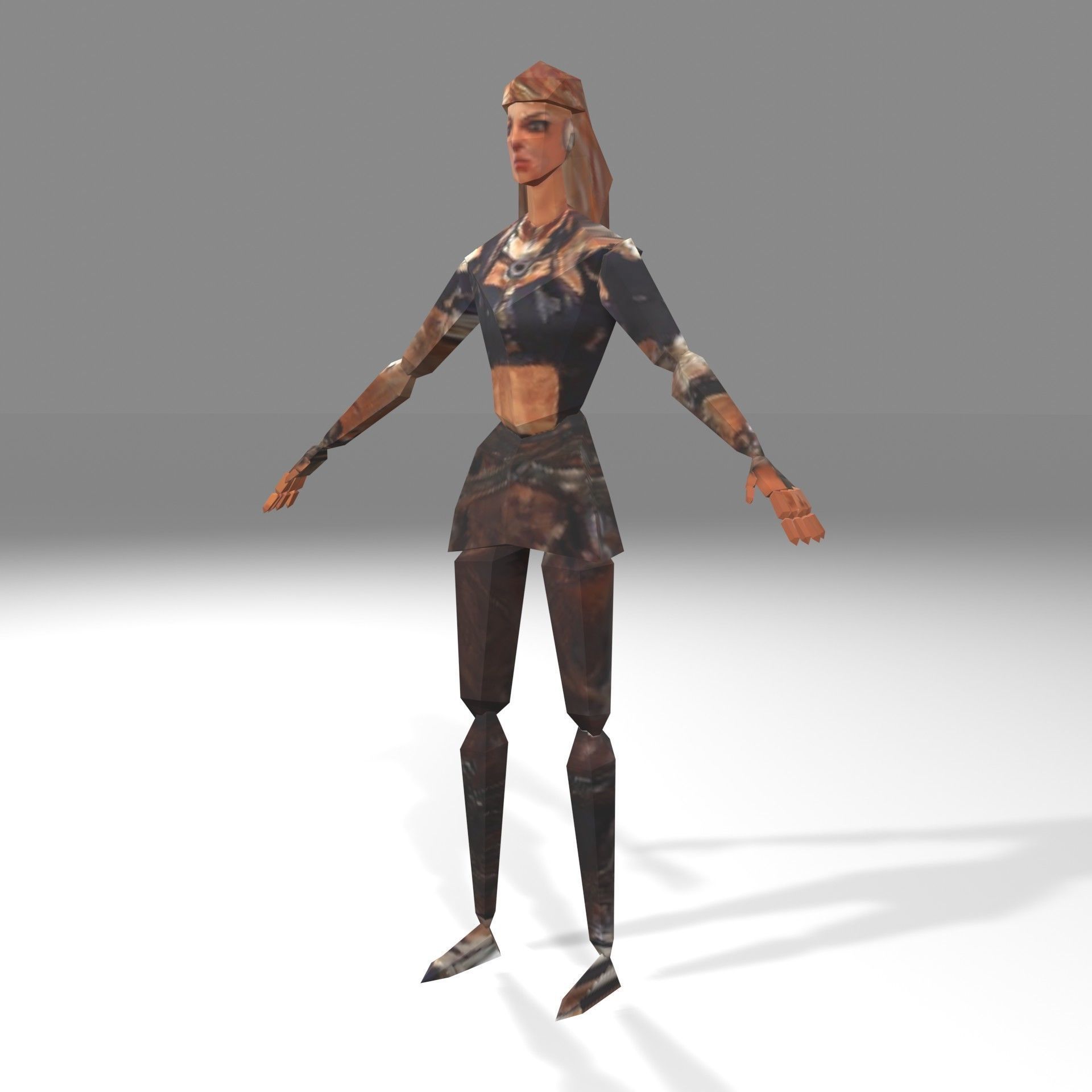 PS-Style Sci-fi Female Character Low-poly 3D model_3