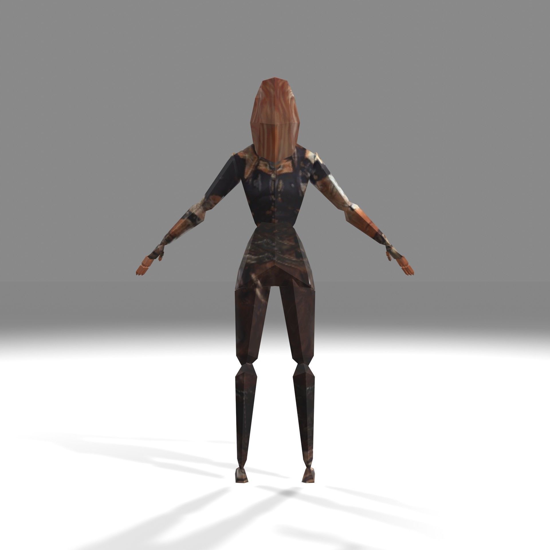 PS-Style Sci-fi Female Character Low-poly 3D model_4
