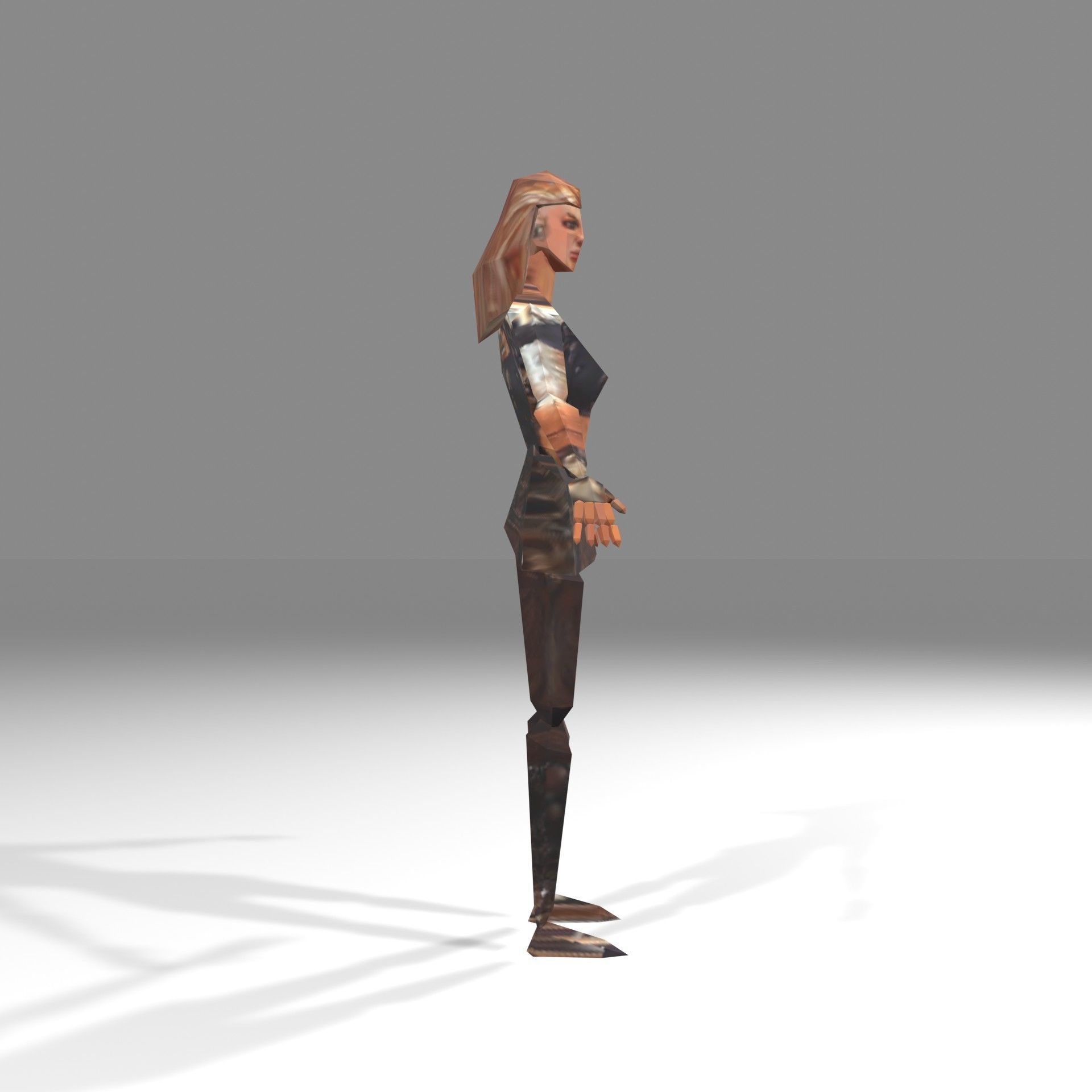 PS-Style Sci-fi Female Character Low-poly 3D model_5