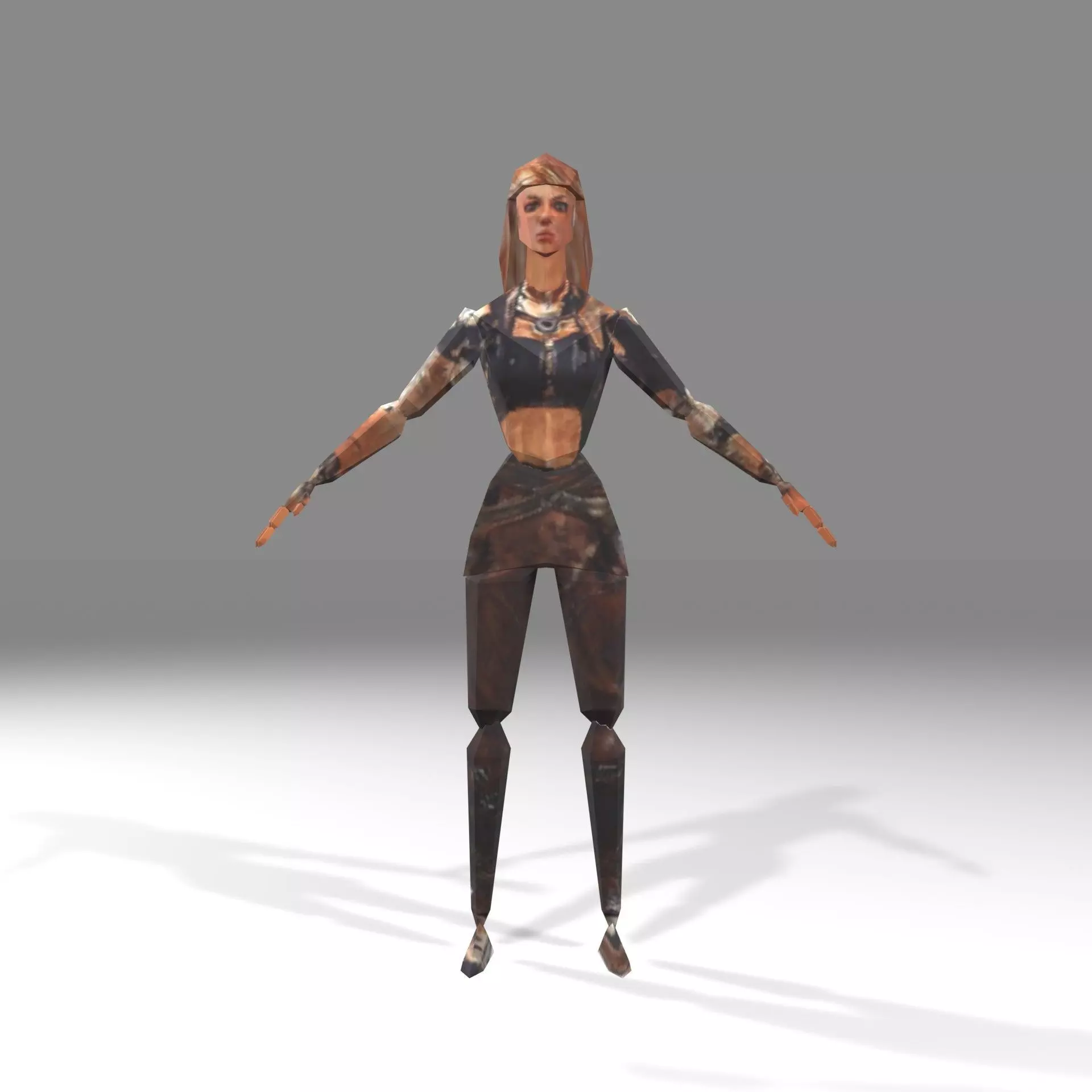 PS-Style Sci-fi Female Character Low-poly 3D model_0