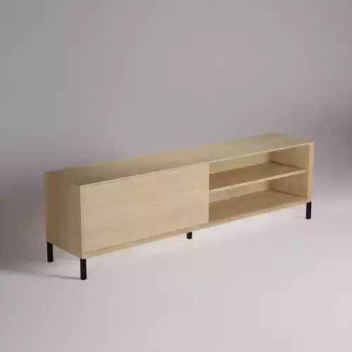 TV cabinet oak wood with metal legs