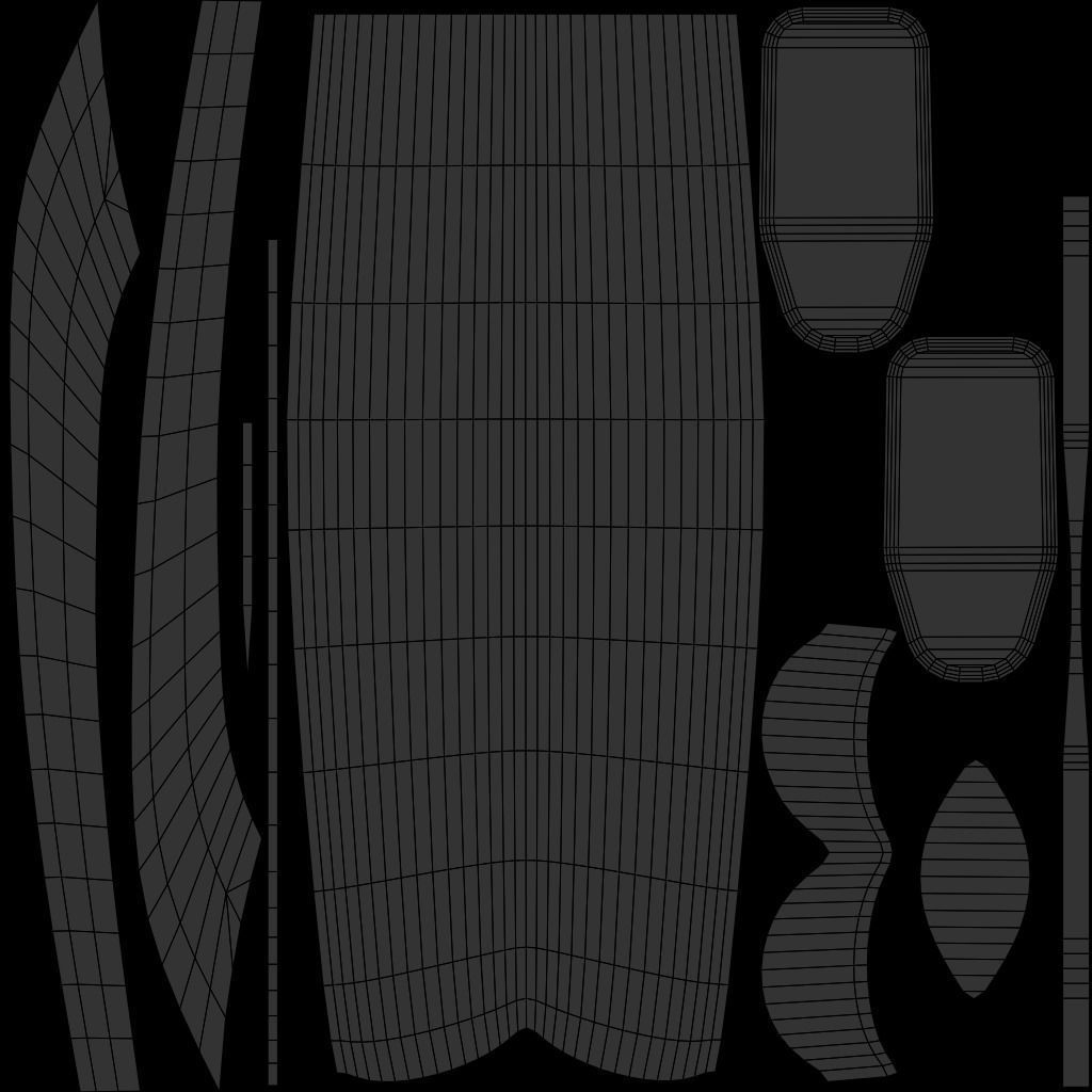 Yatagan 3 Low-poly 3D model_7