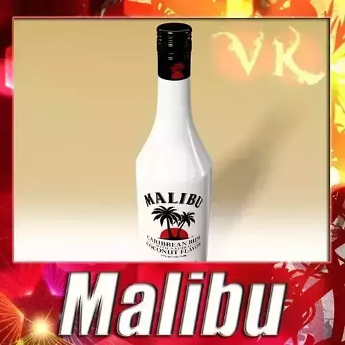 High Detailed Liquor Bottle Malibu