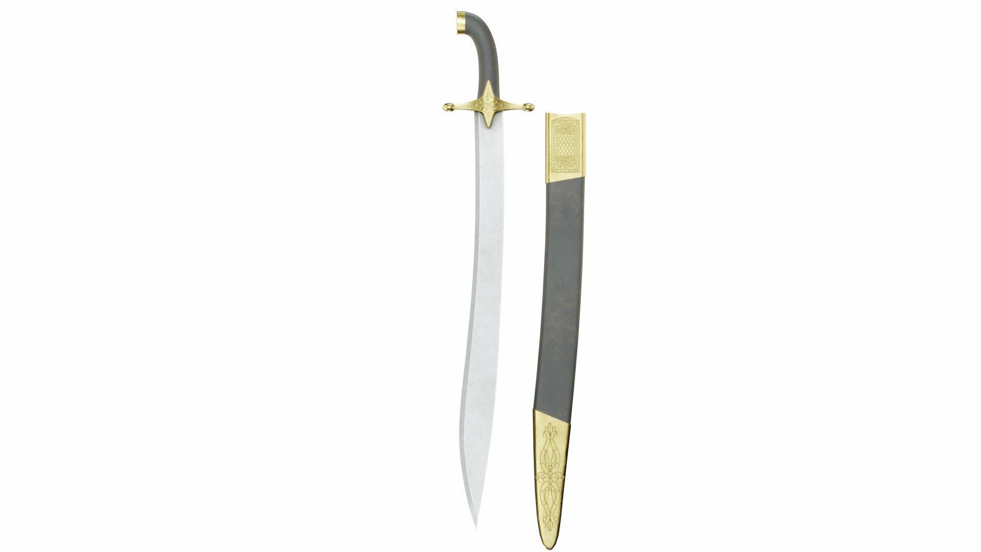 Collection of 36 curved swords 3D model_34