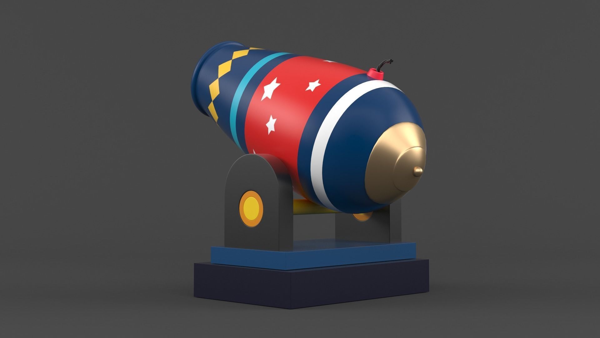 Circus Cannon 3D model_2