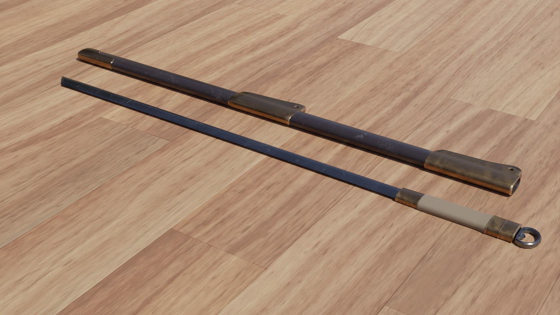 Chinese Single-edged sword Huanshou Dao Low-poly 3D model_2