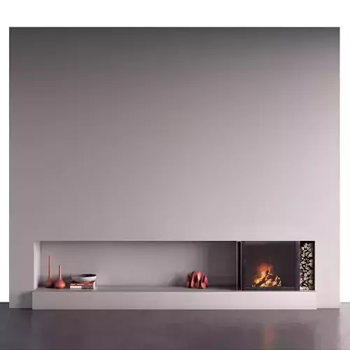 Decorated Wall with Fireplace - 7