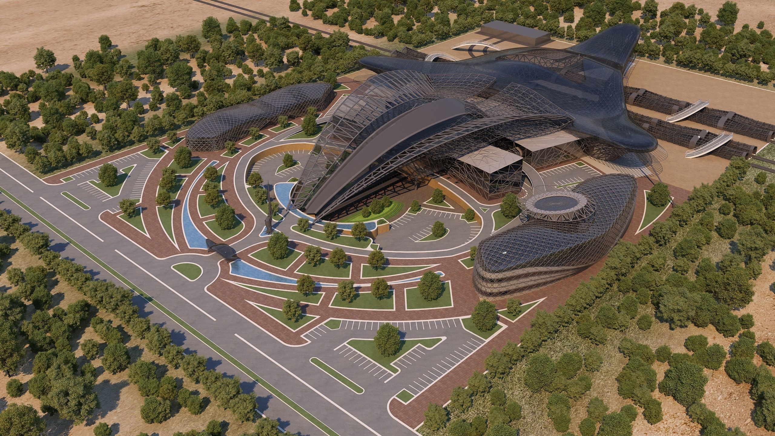 0154 - Train Station Architecture Project - 2D Drawings-3D Files 3D model_1