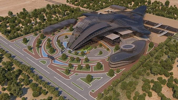 0154 - Train Station Architecture Project - 2D Drawings-3D Files 3D model 2