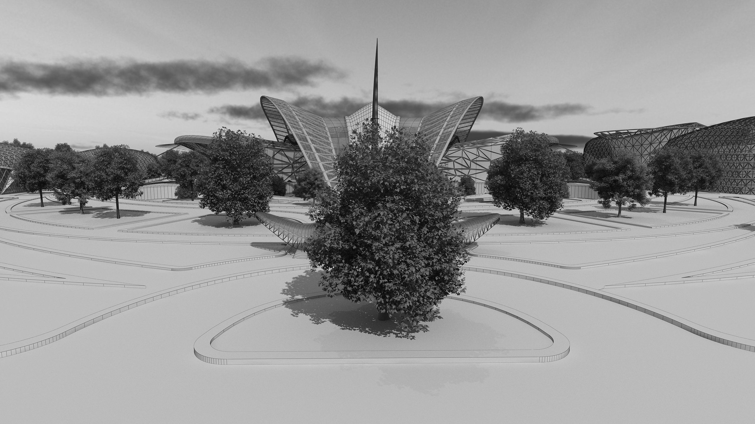 0154 - Train Station Architecture Project - 2D Drawings-3D Files 3D model_18