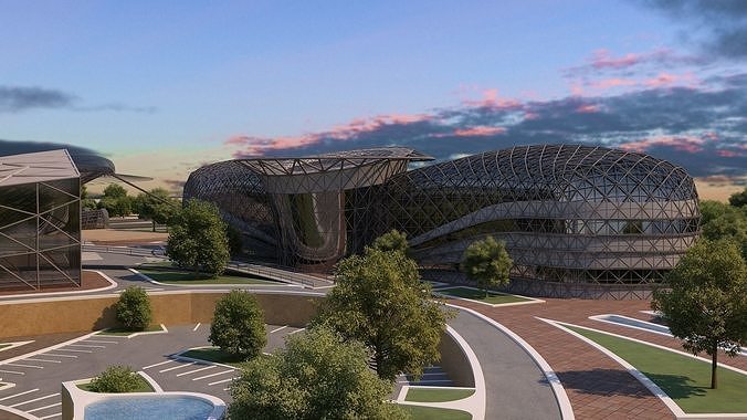 0154 - Train Station Architecture Project - 2D Drawings-3D Files 3D model 3