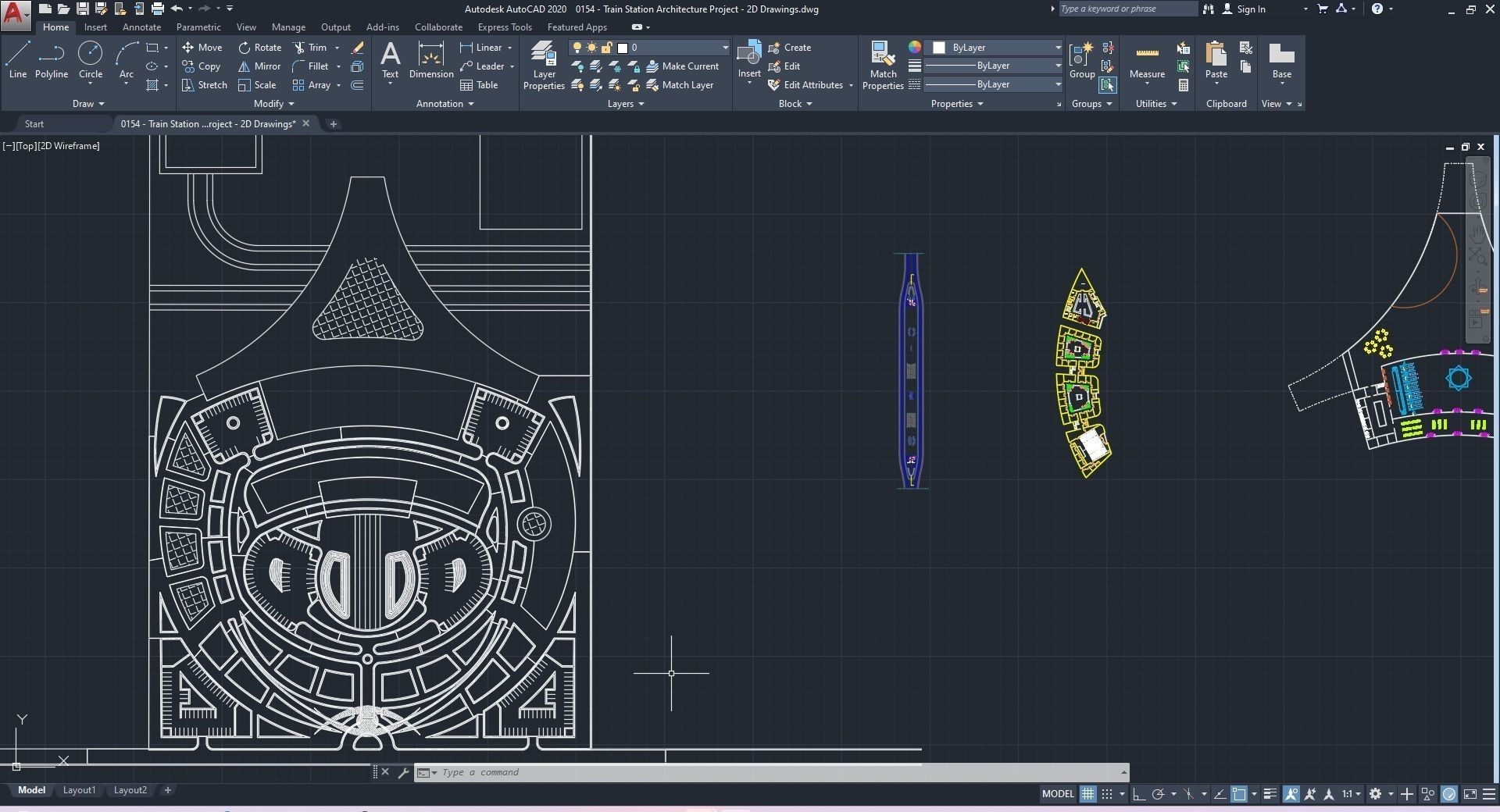 0154 - Train Station Architecture Project - 2D Drawings-3D Files 3D model_30