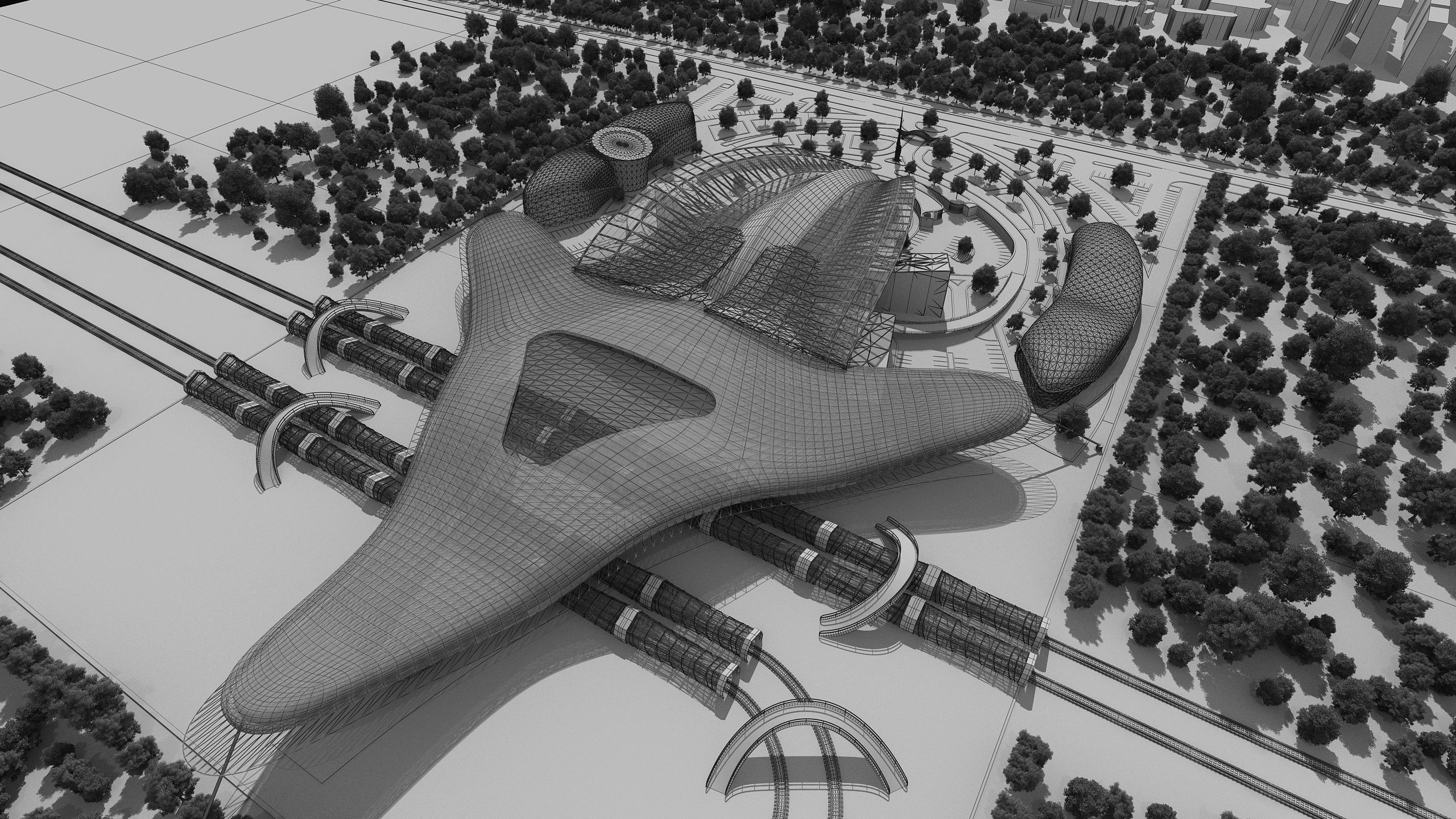 0154 - Train Station Architecture Project - 2D Drawings-3D Files 3D model_23