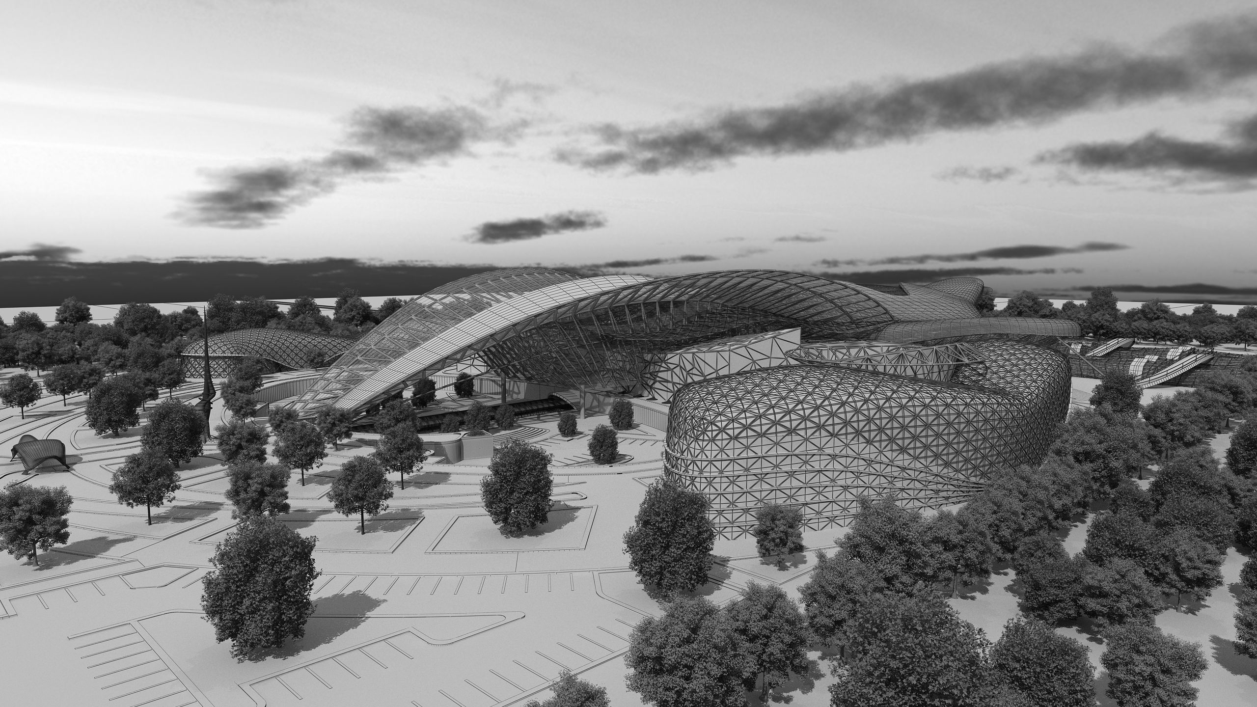 0154 - Train Station Architecture Project - 2D Drawings-3D Files 3D model_24