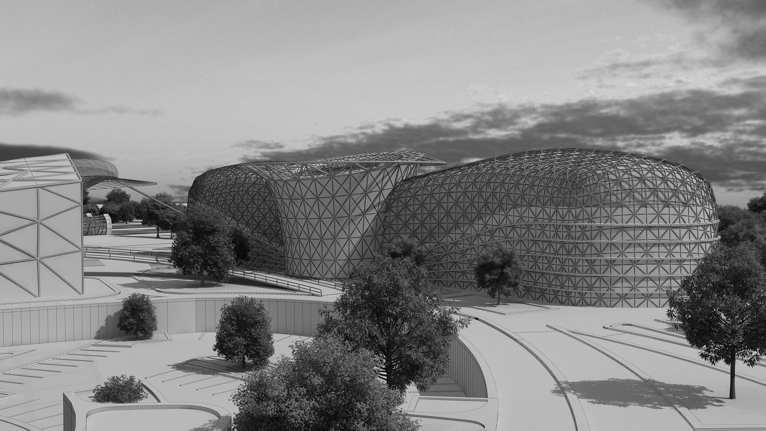 0154 - Train Station Architecture Project - 2D Drawings-3D Files 3D model_14