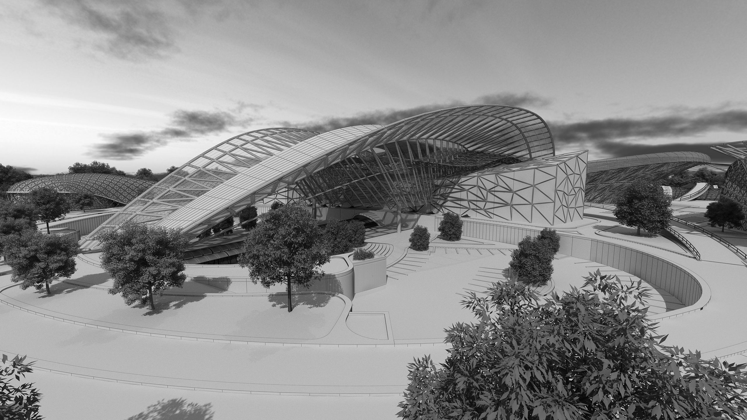 0154 - Train Station Architecture Project - 2D Drawings-3D Files 3D model_17