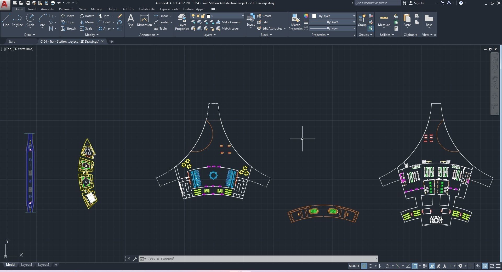 0154 - Train Station Architecture Project - 2D Drawings-3D Files 3D model_31