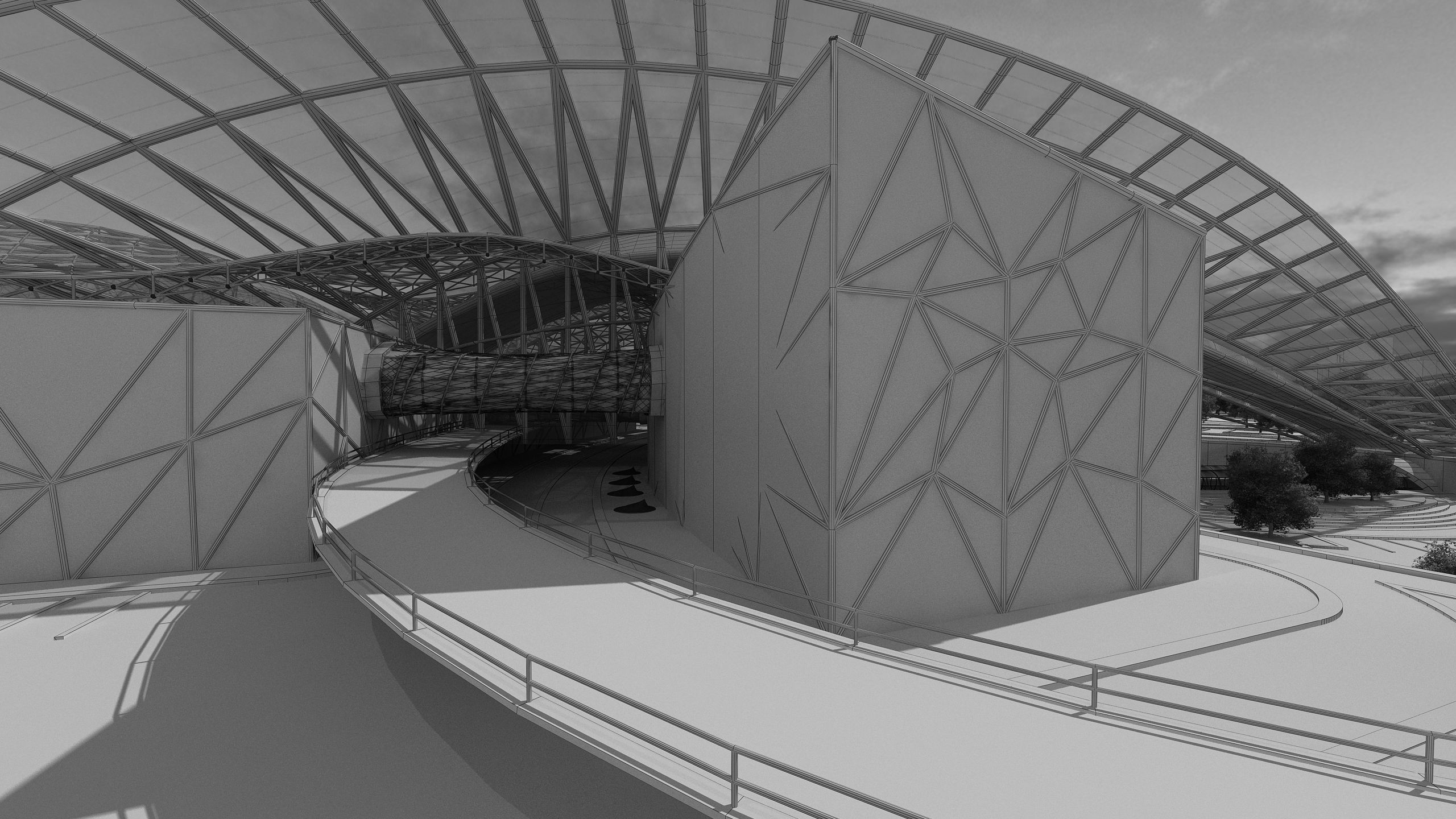 0154 - Train Station Architecture Project - 2D Drawings-3D Files 3D model_21