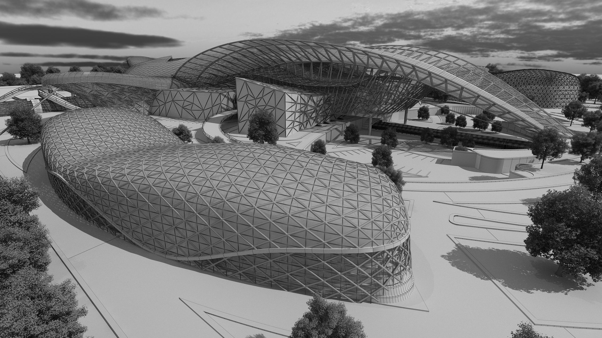 0154 - Train Station Architecture Project - 2D Drawings-3D Files 3D model_22