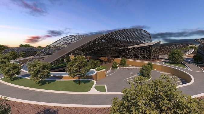 0154 - Train Station Architecture Project - 2D Drawings-3D Files 3D model 6