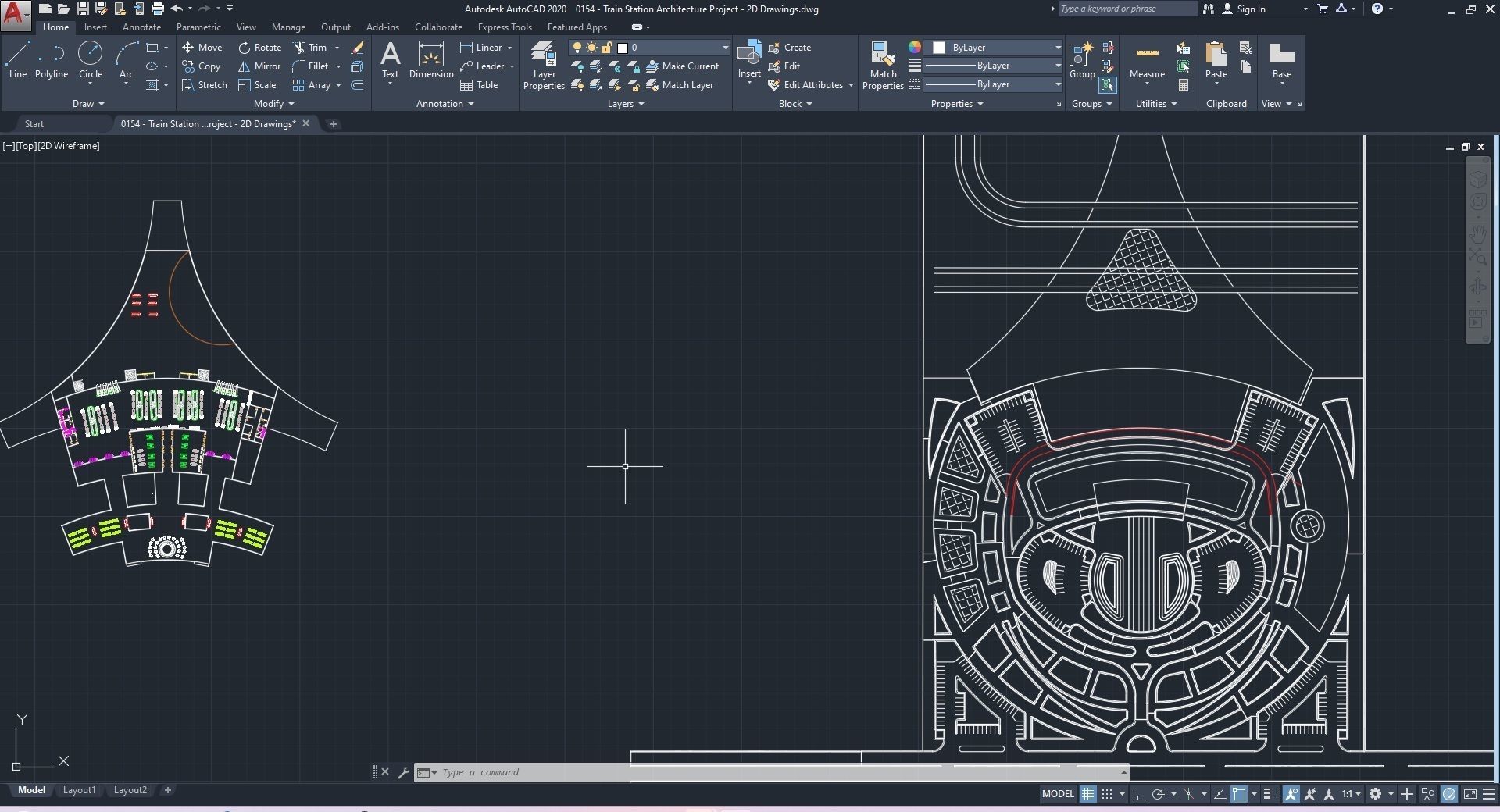 0154 - Train Station Architecture Project - 2D Drawings-3D Files 3D model_32
