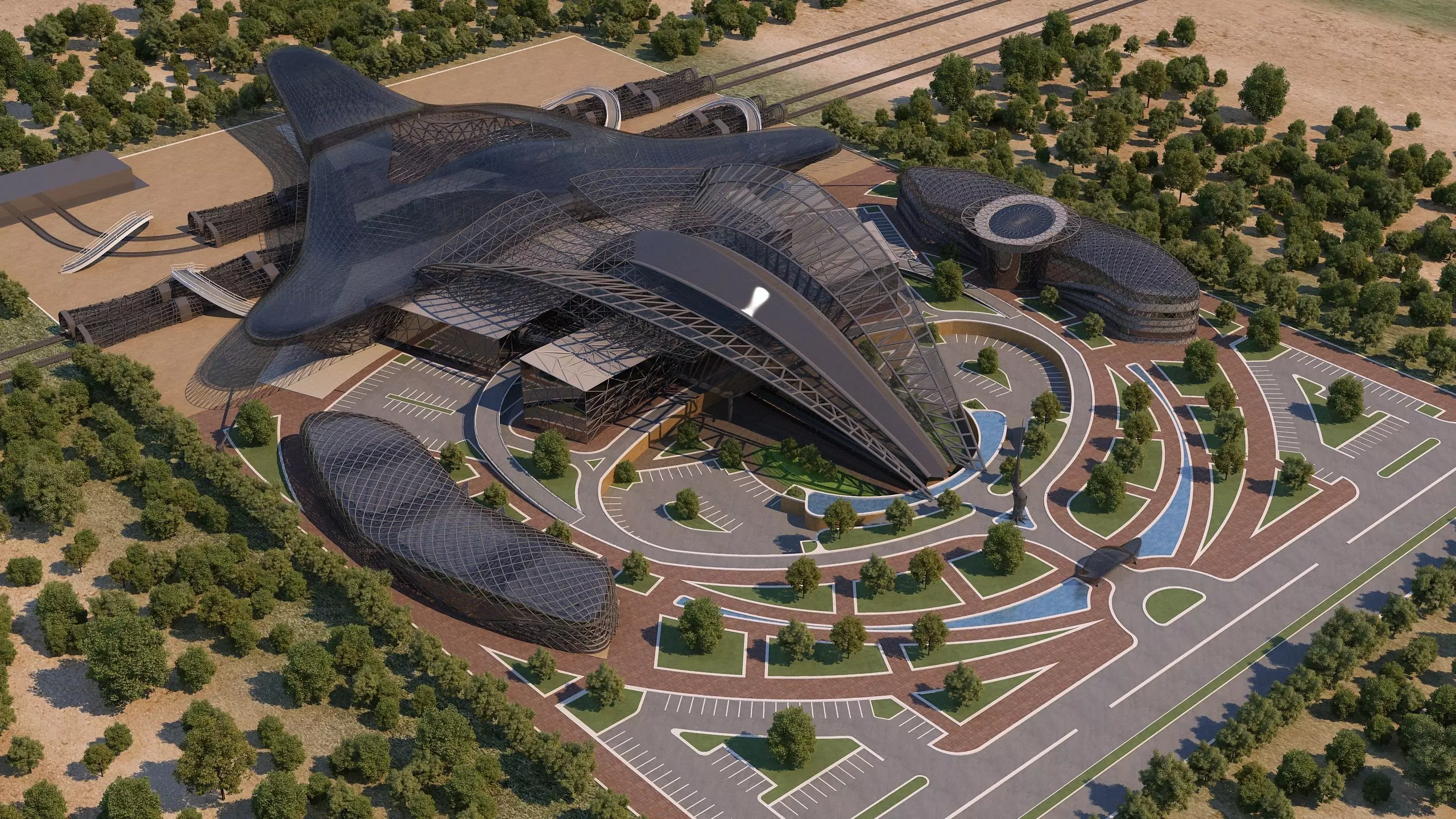 0154 - Train Station Architecture Project - 2D Drawings-3D Files 3D model_0