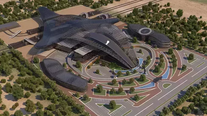 0154 - Train Station Architecture Project - 2D Drawings-3D Files 3D model