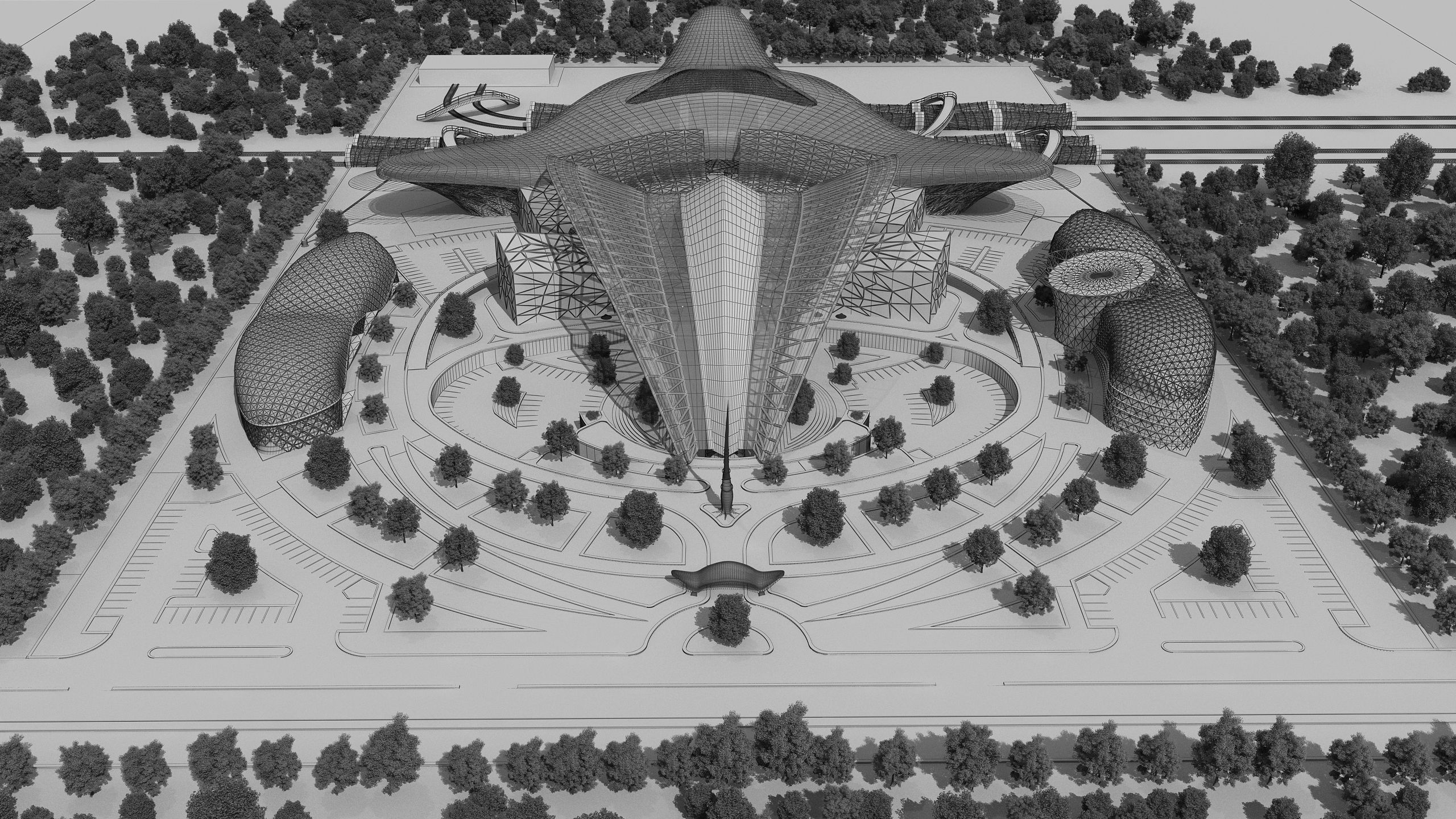 0154 - Train Station Architecture Project - 2D Drawings-3D Files 3D model_15