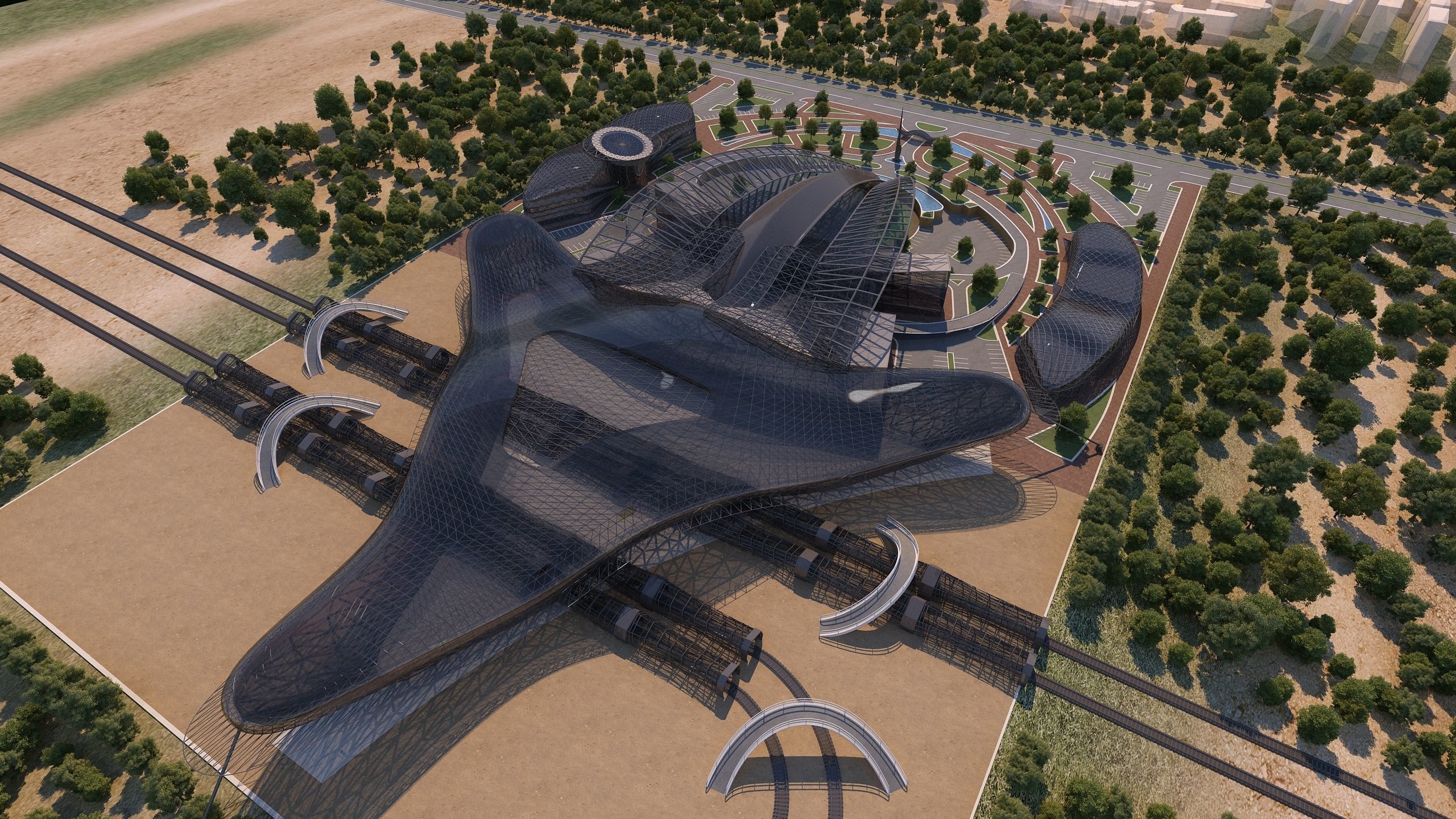 0154 - Train Station Architecture Project - 2D Drawings-3D Files 3D model_10