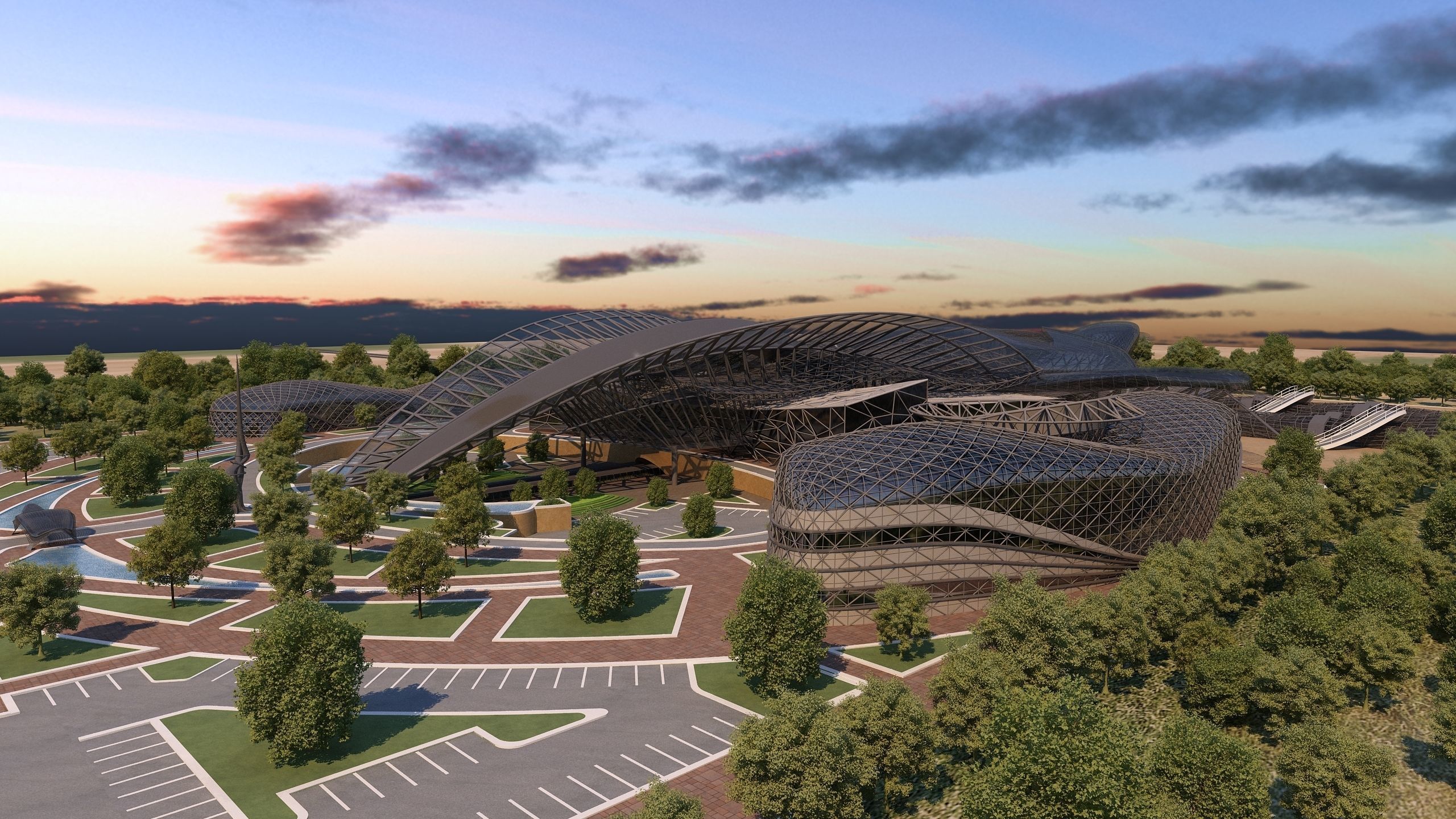 0154 - Train Station Architecture Project - 2D Drawings-3D Files 3D model_11