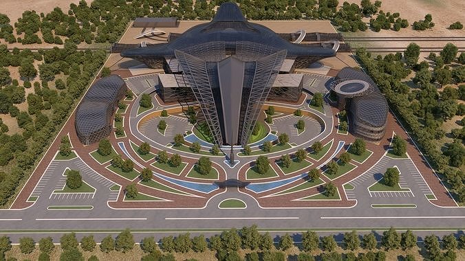 0154 - Train Station Architecture Project - 2D Drawings-3D Files 3D model 4