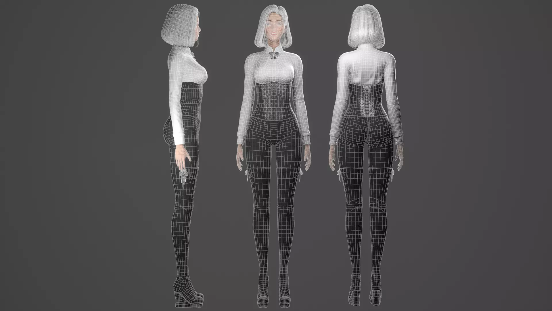Girl - Game Ready Low-poly 3D model_9