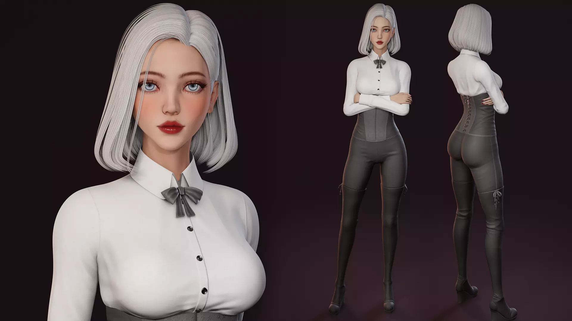 Girl - Game Ready Low-poly 3D model