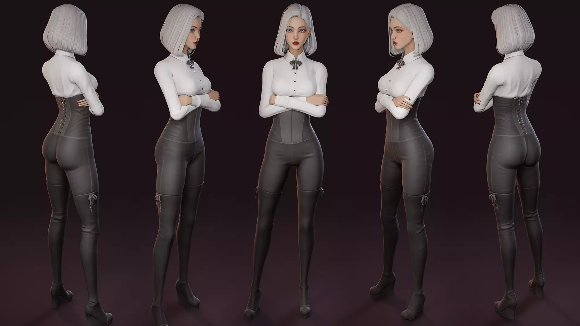 Girl - Game Ready Low-poly 3D model_3