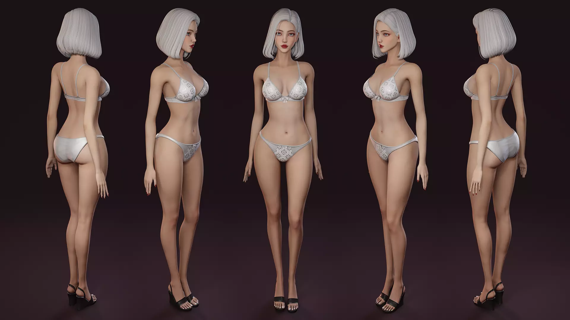 Girl - Game Ready Low-poly 3D model_4