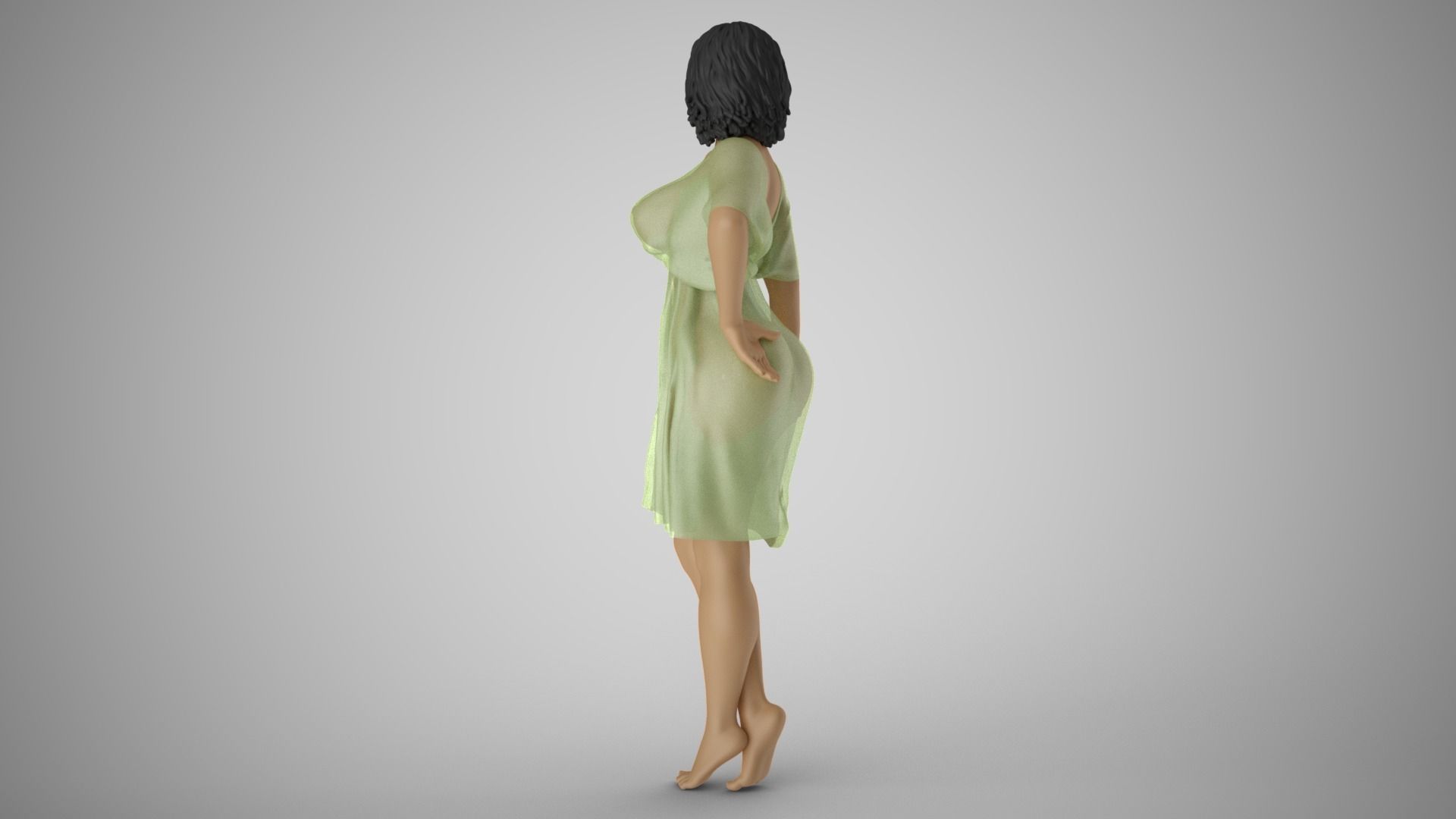 Young Woman Flashing 3D print model_8