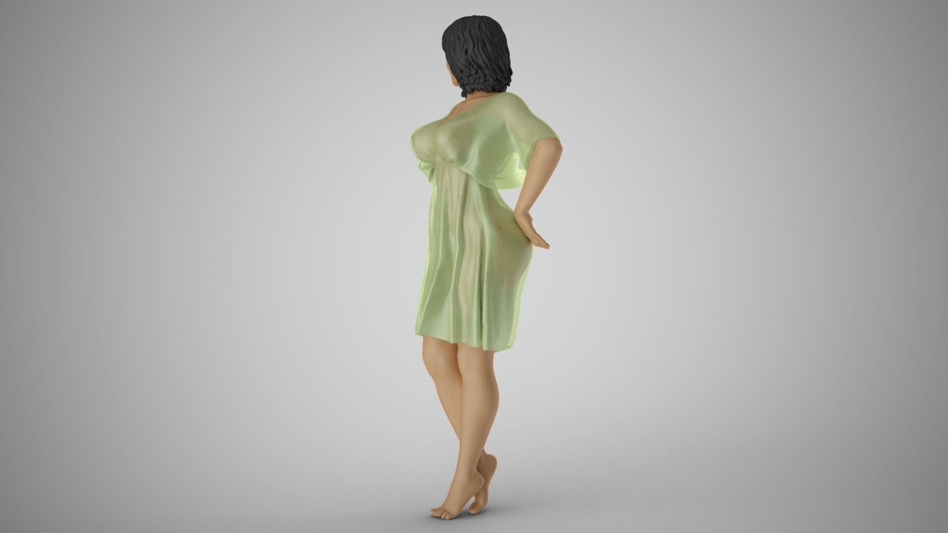 Young Woman Flashing 3D print model_9