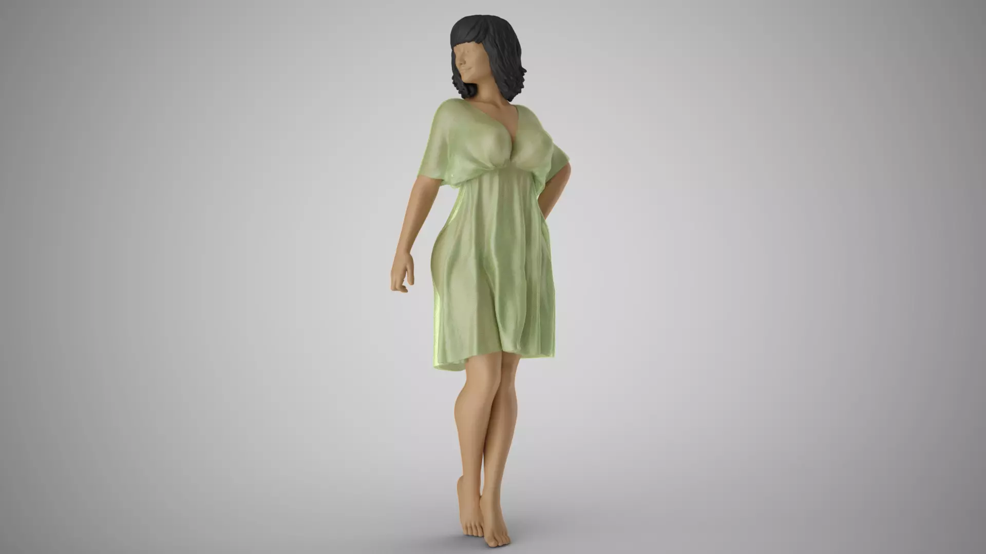 Young Woman Flashing 3D print model_0