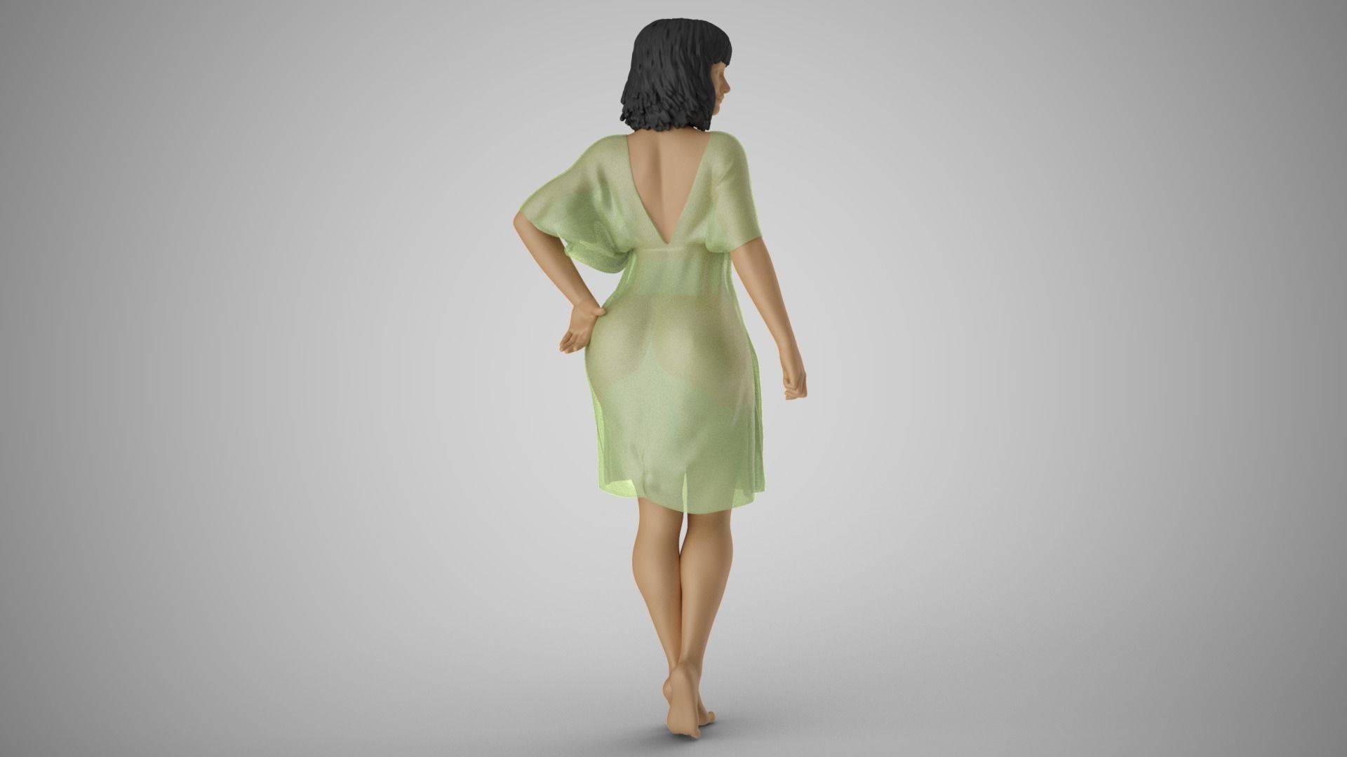 Young Woman Flashing 3D print model_6