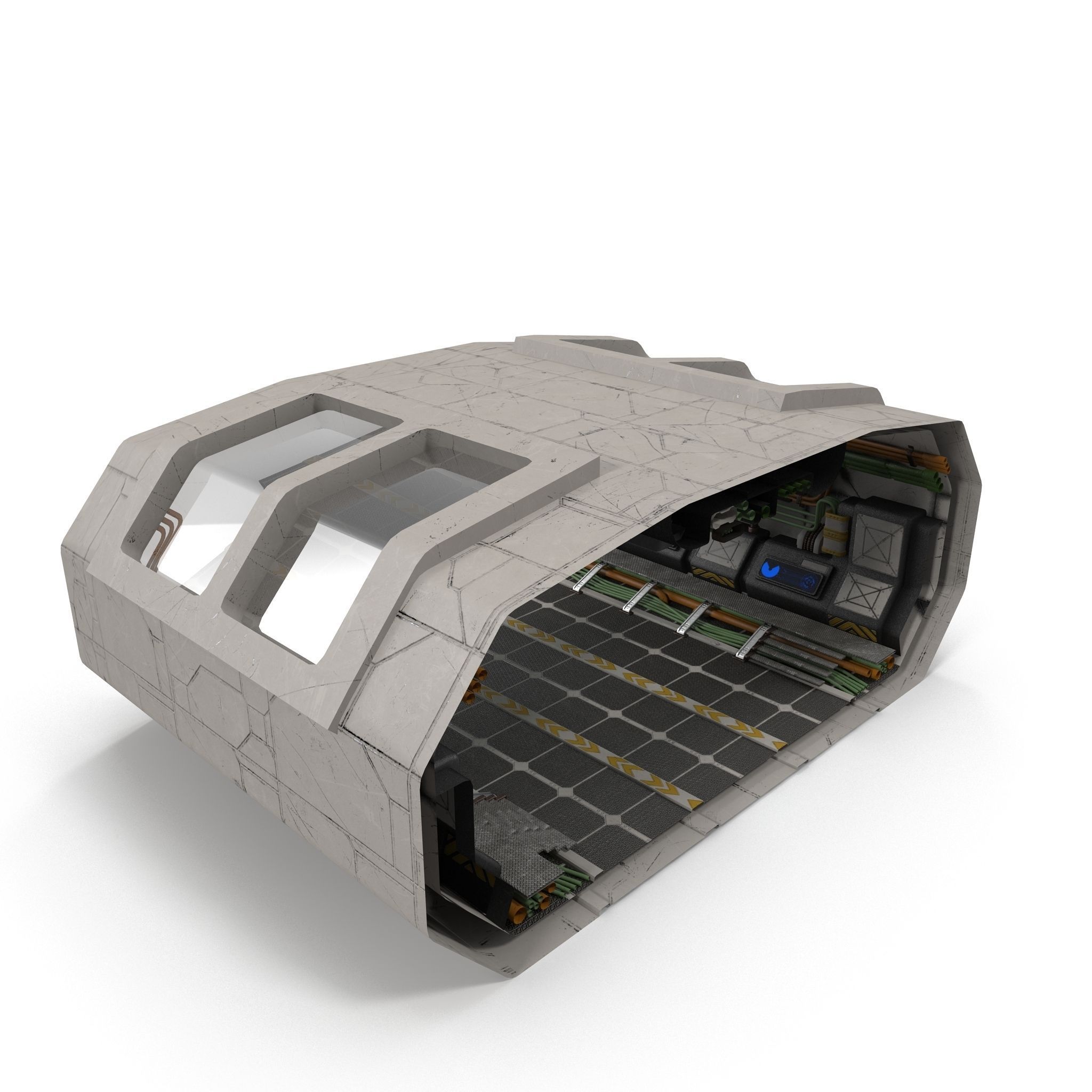 Sci Fi Corridor BIG Low-poly 3D model_6