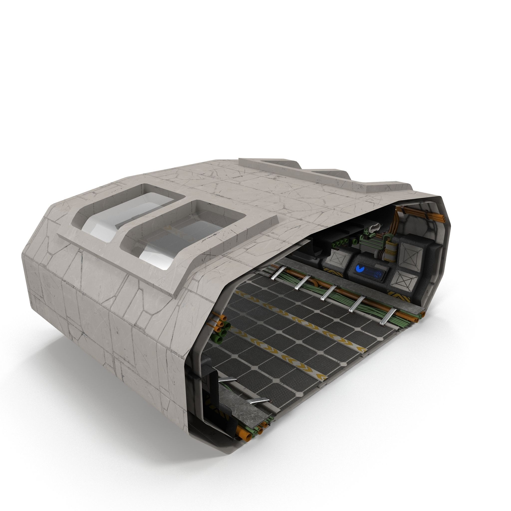 Sci Fi Corridor BIG Low-poly 3D model_1