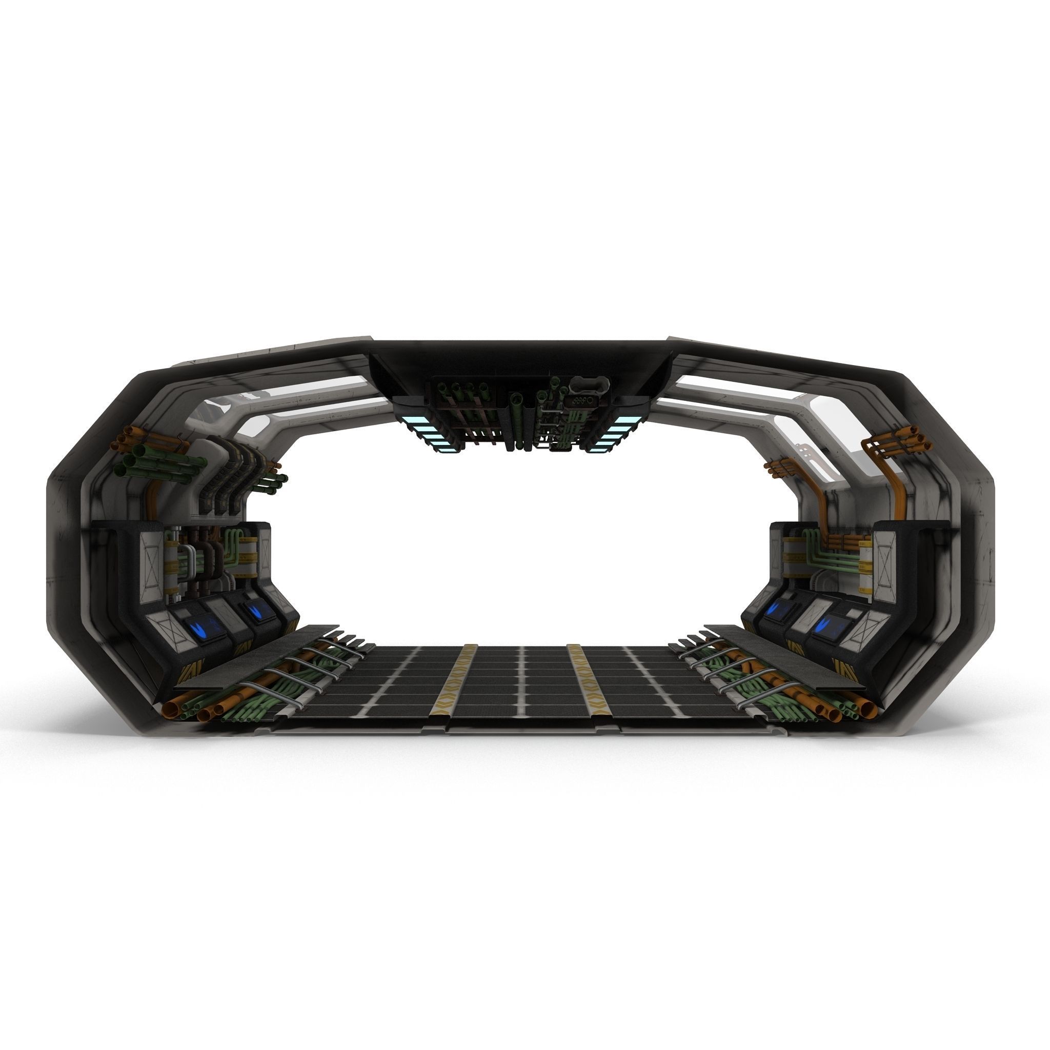 Sci Fi Corridor BIG Low-poly 3D model_2