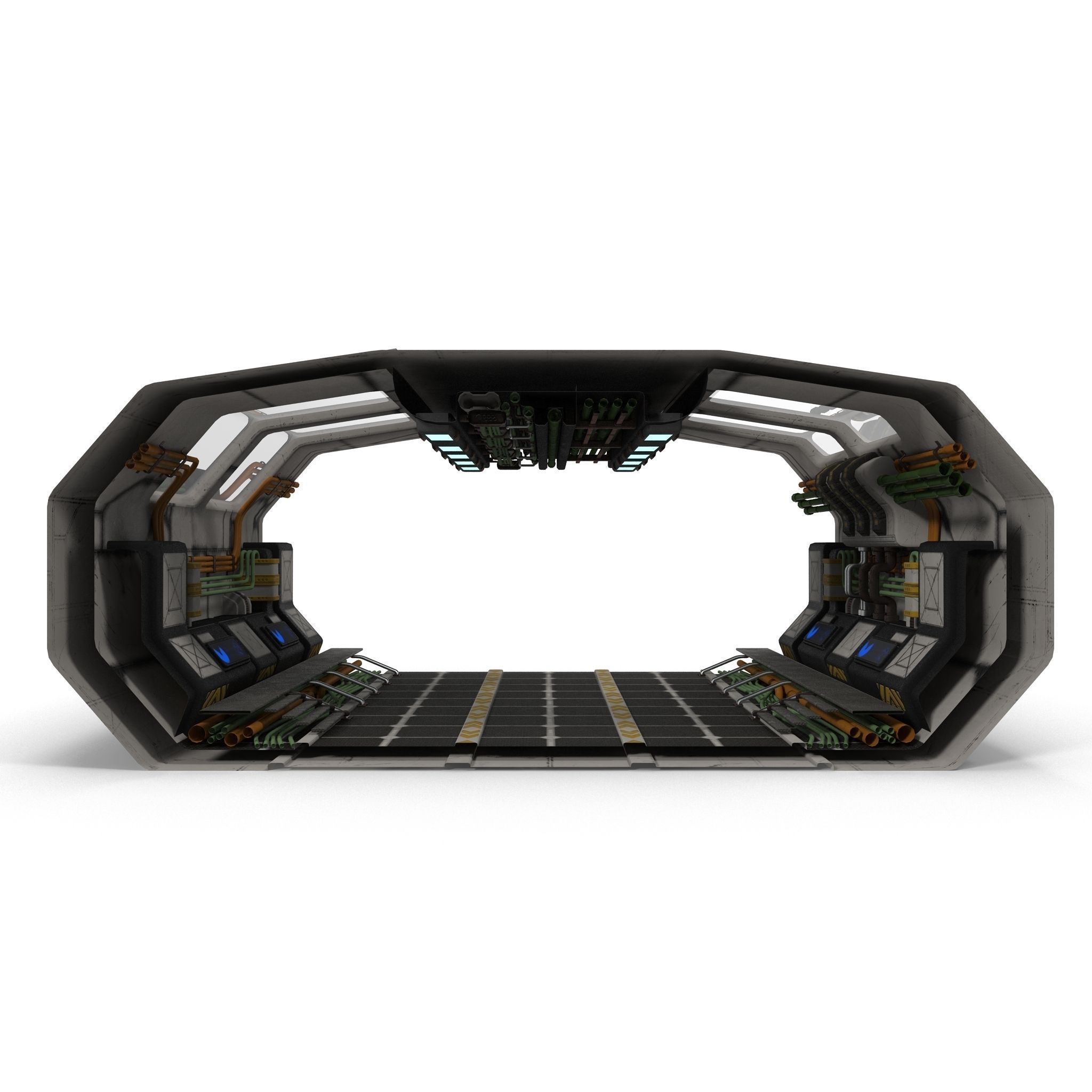 Sci Fi Corridor BIG Low-poly 3D model_4